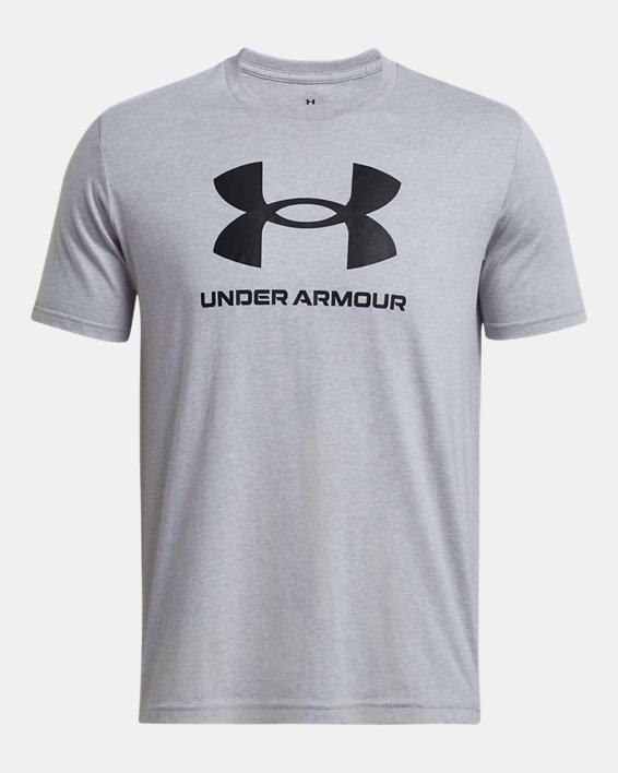 Men's UA Sportstyle Logo Short Sleeve, Gray, pdpMainDesktop image number 2